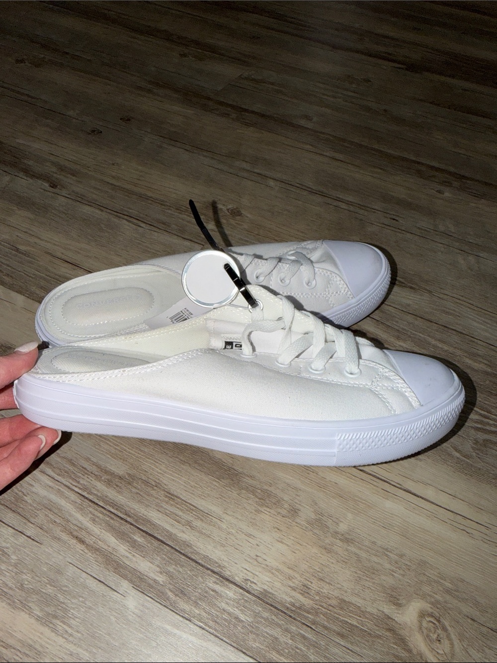 Converse White Canvas Slip-On Mule Sneakers